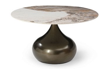 Стол журнальный Aria (80), светлая керамика/бронза