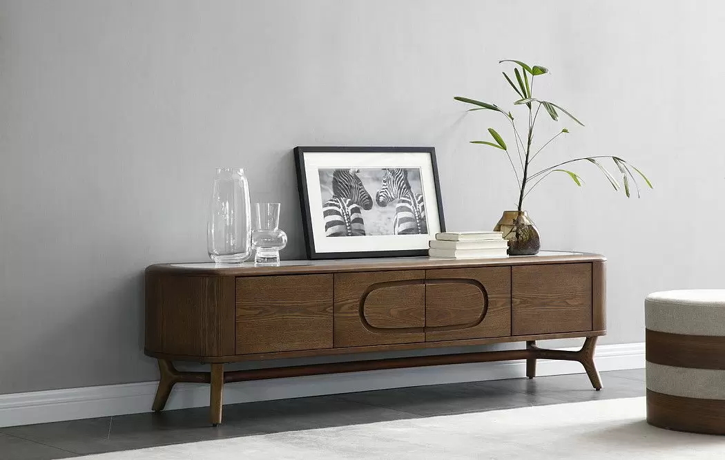 ТВ Тумба Carolina, белая керамика/орех - фото 2