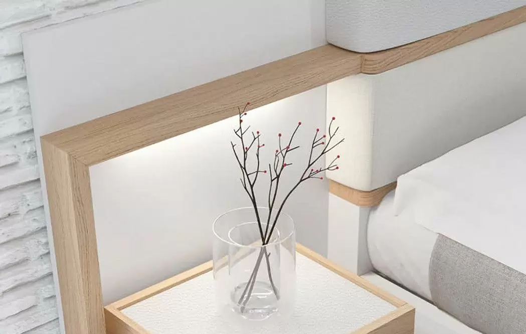 Тумба прикроватная Top (47/63) 2 ящика, белый/дуб натуральный/графит - фото 5