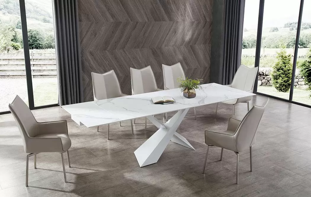 Стол раскладной Savoy 160-220, белая керамика - фото 15