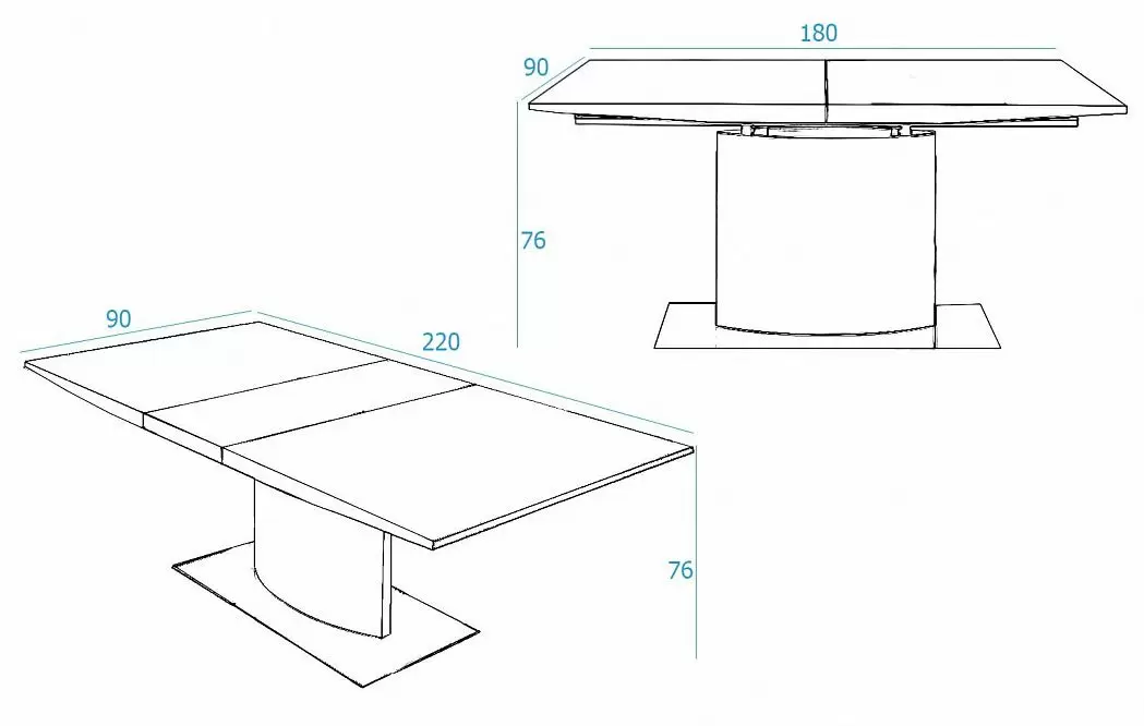 Стол раскладной Fleming (180), белый - фото 4