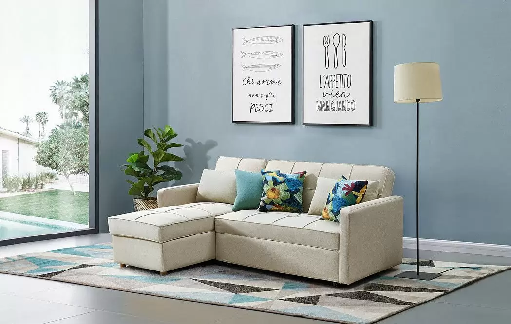 Диван-кровать Nebraska угловой (левый), цвет бежевый