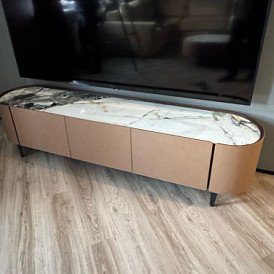 Стол Oasis + 4 серо-коричневых стула Agata