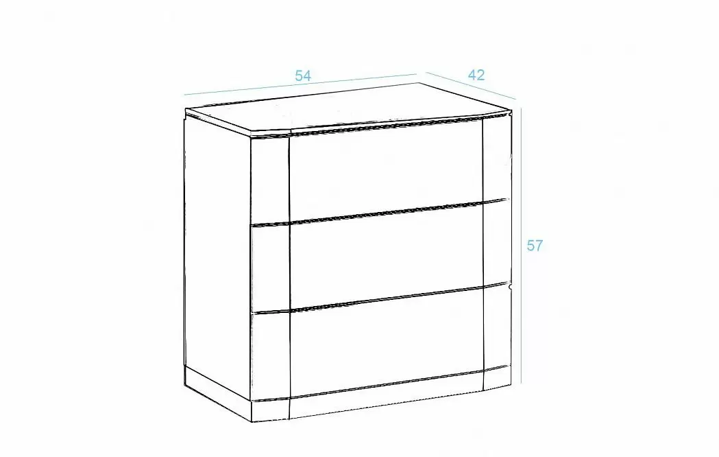 Тумба прикроватная Aragon (3 ящика), белый - фото 4