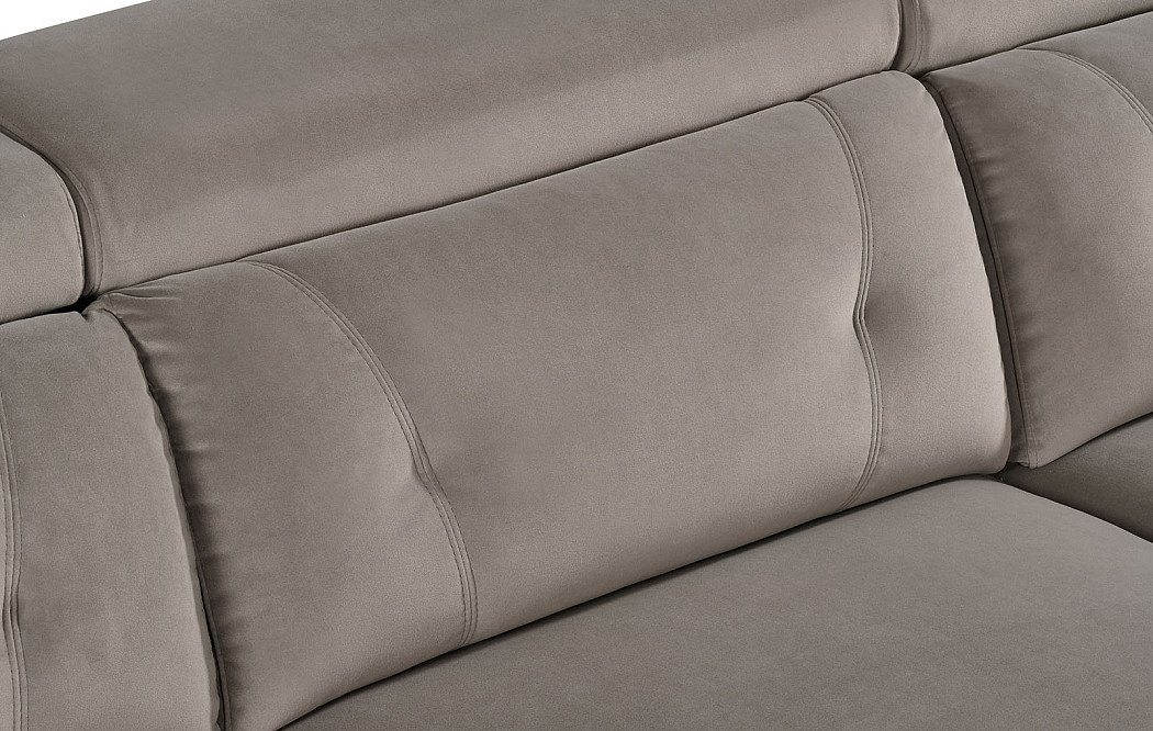 Диван-реклайнер Adeline угловой (правый), серо-коричневый - фото 10