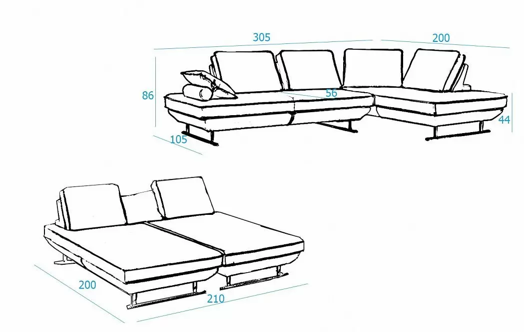 Диван-трансформер Bergamo угловой, бежевый - фото 5