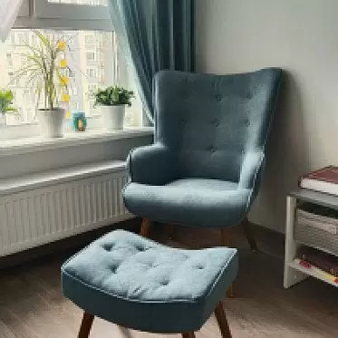 Кресло с оттоманкой Hygge, темно-бирюзовый/орех IMG-20210529-WA0015.jpg