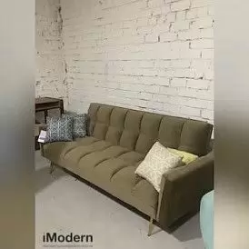 Диван-кровать Madrid, желтый/золотые ножки