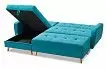 Диван-кровать Riviera угловой левый + оттоманка, бирюзовый цвет