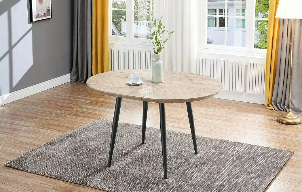 Стол раскладной Leticia 100-130, дуб/черный - фото 5