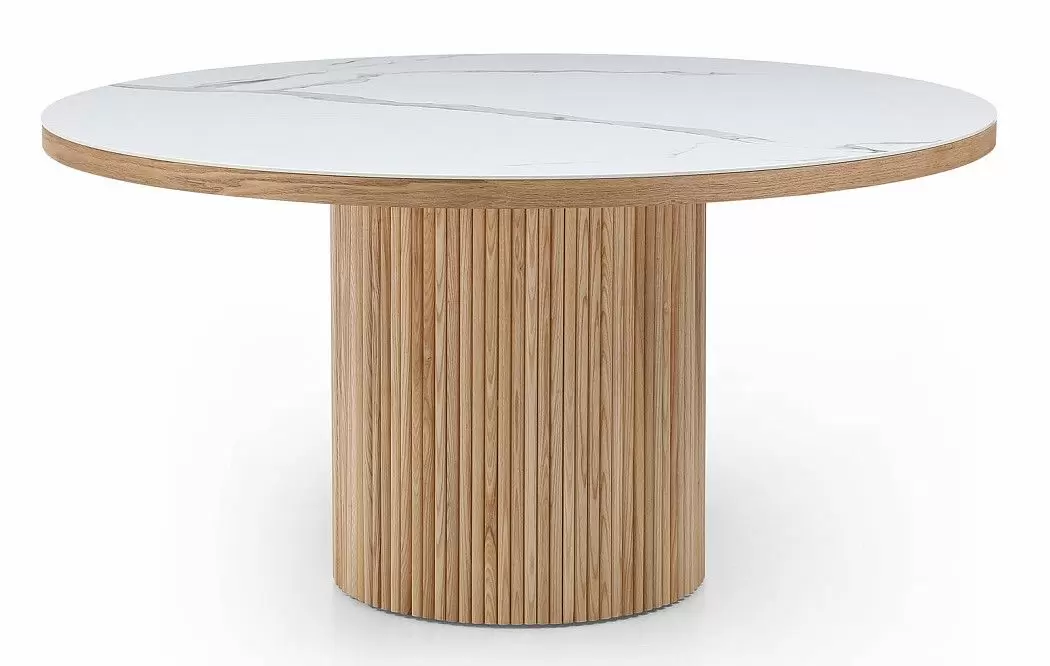 Стол Adriana 150, белая керамика/ясень