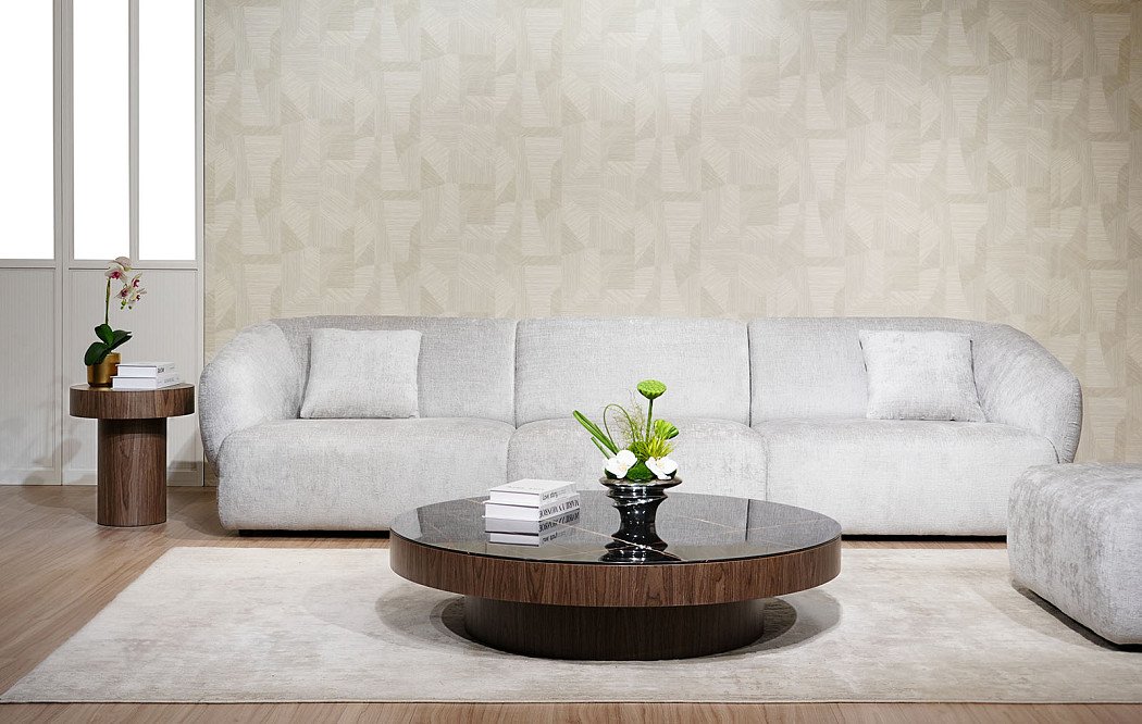 Стол журнальный Pond (120), черное мраморное стекло/орех - фото 3