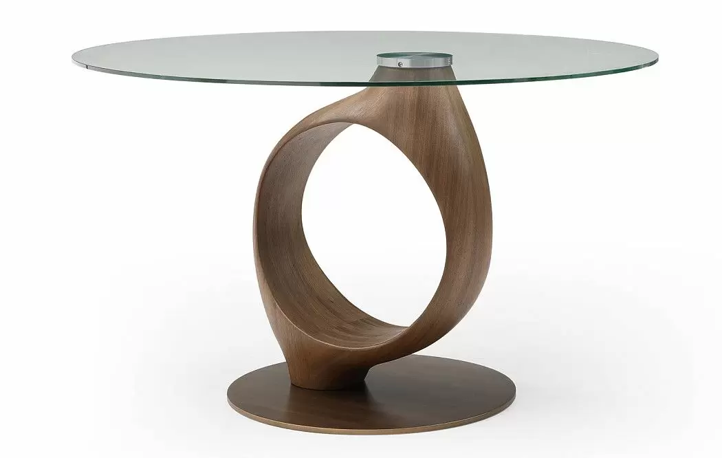 Стол Oasis 130, прозрачное стекло/орех/бронза - фото 9