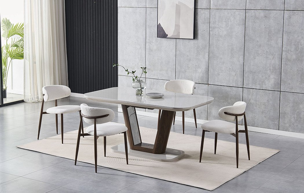 Стол раскладной Ester 160-200, бежевый/коричневый - фото 19