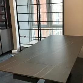 Стол раскладной Savoy Bronze 160-220, белая керамика/бронза