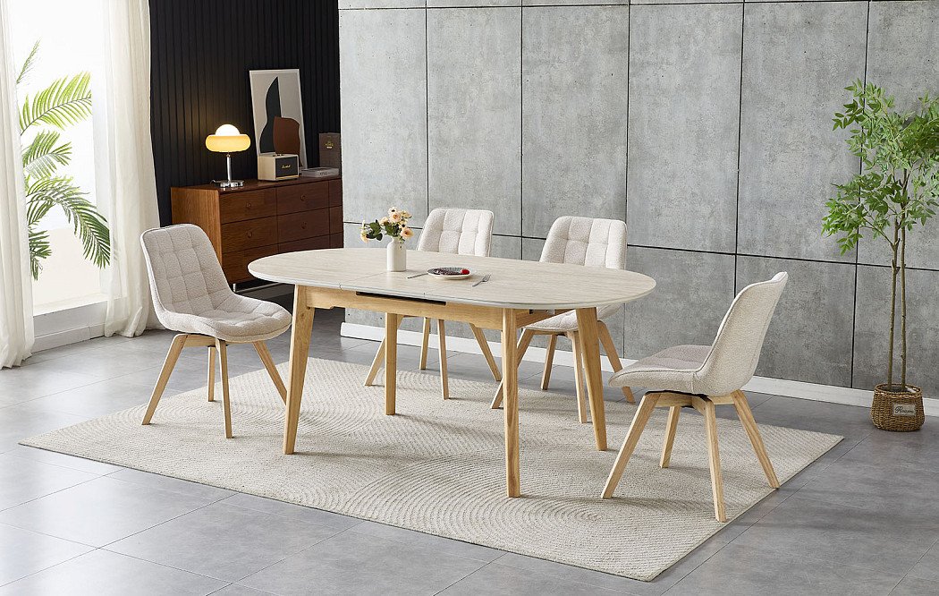 Стол раскладной Elsa 140-180, керамика травертин - фото 2