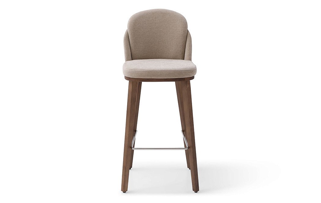 Стул полубарный Clara (65), бежевый/орех - фото 3