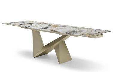 Стол раскладной Portofino Champagne 180-260, керамика/шампань