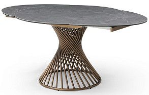 Стол раскладной Tornado Bronze 120-180, серая керамика/бронза