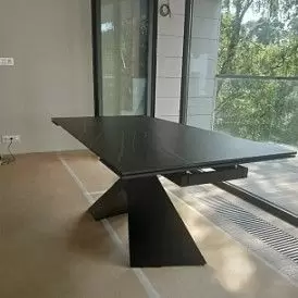 Стол раскладной Savoy Bronze 160-220, белая керамика/бронза