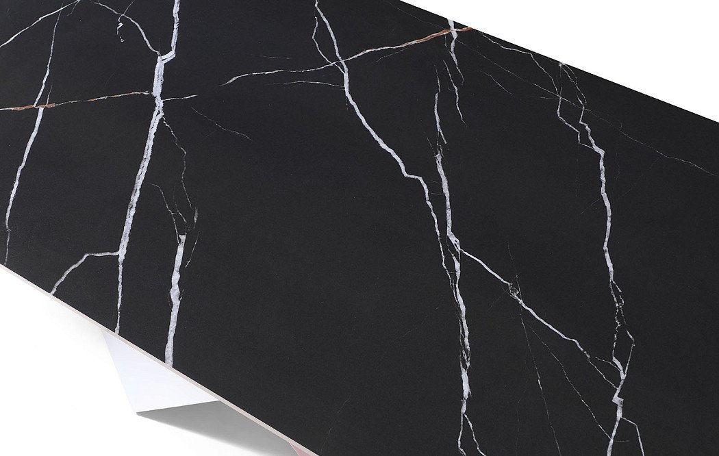 Стол раскладной Armanda 200-300, черная керамика/серебро - фото 10