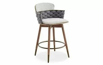 Стул полубарный Vanda (65), белый/серый