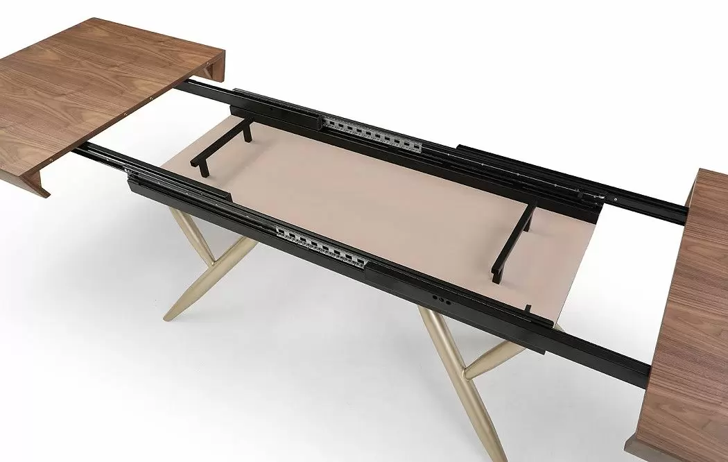 Стол раскладной Eleonora 160-340, орех/золото - фото 10