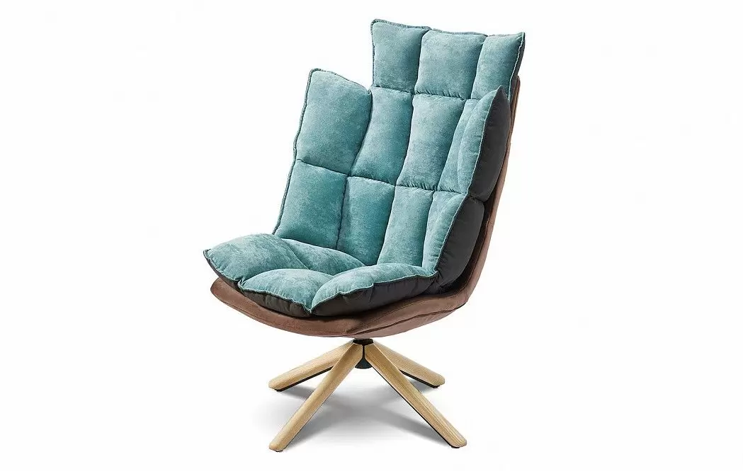 Кресло и оттоманка в стиле Husk, бирюзовый - фото 3