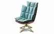 Кресло и оттоманка в стиле Husk, бирюзовый