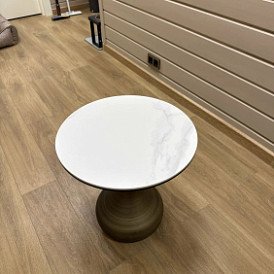 Стол журнальный Reggio (50), камень мокко/бронза