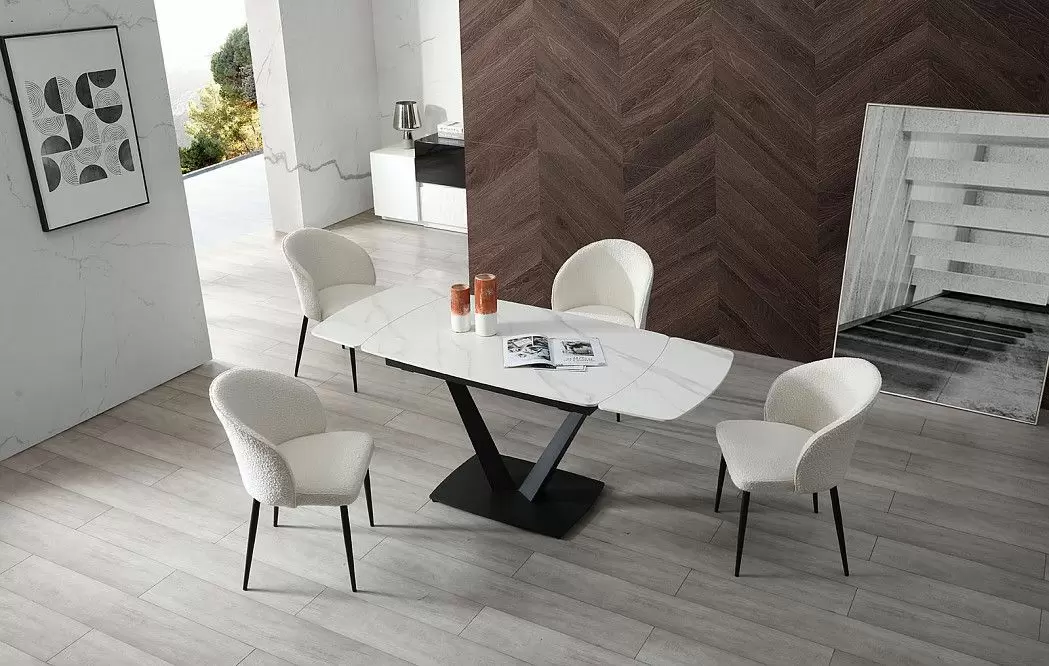 Стул Ornella, белый тедди/черный - фото 3