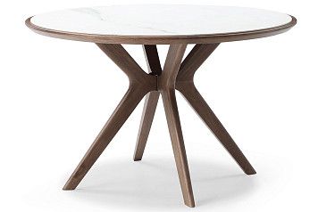 Стол Tango 120, светлая керамика/орех