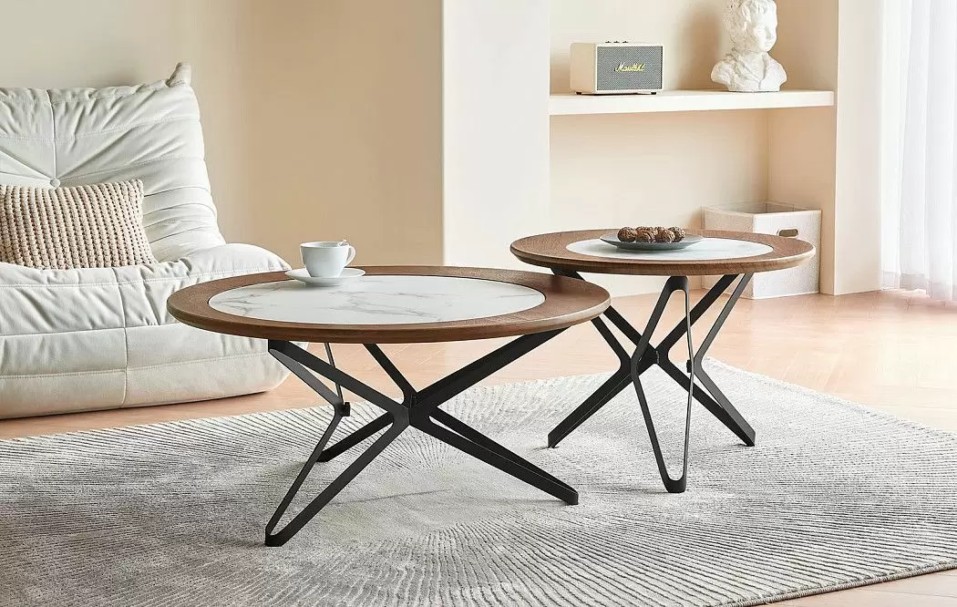 Стол журнальный Nicole (60), орех/керамика - фото 2