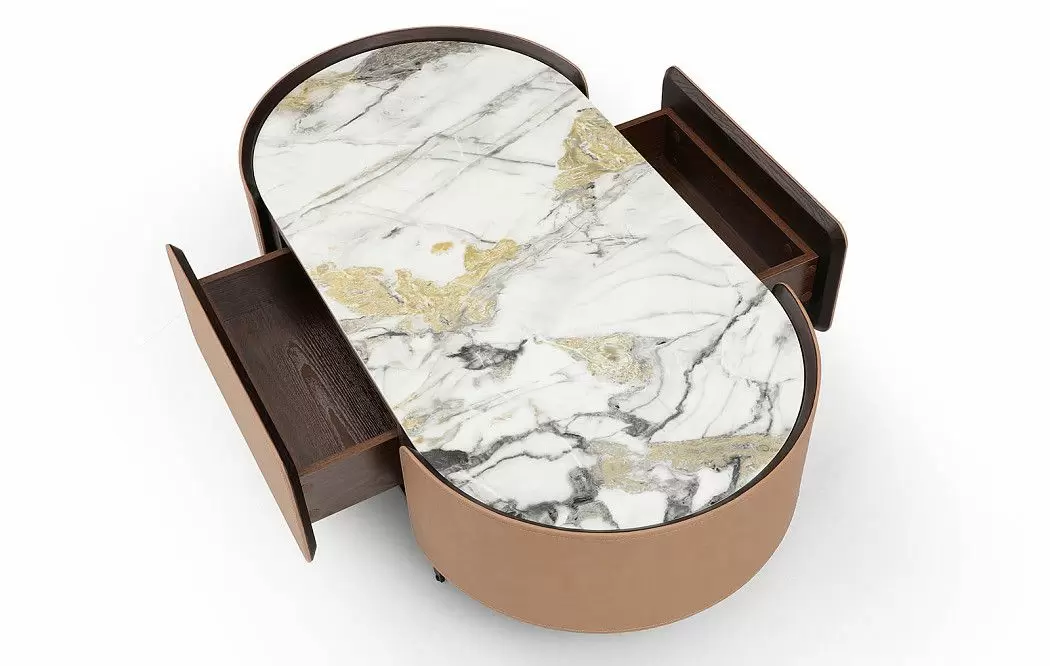 Стол журнальный Scarlett, светлая керамика/коричневый - фото 6