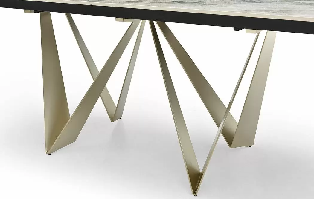 Стол раскладной Wilhelm 180-260, серая керамика/шампань - фото 12