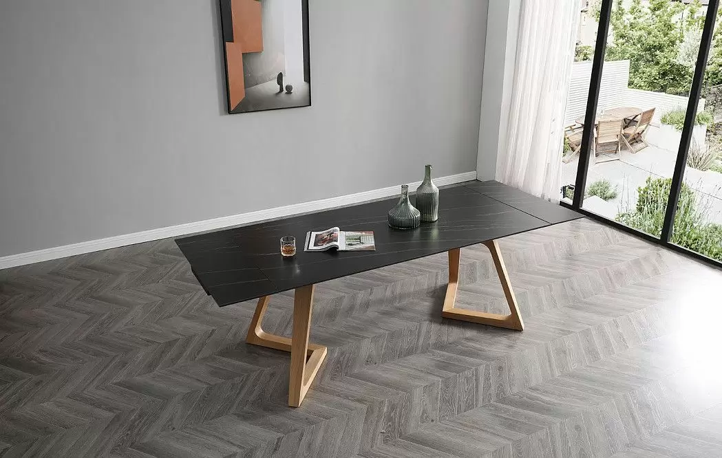 Стол раскладной Sorrento 180-240, черная керамика/ясень - фото 3