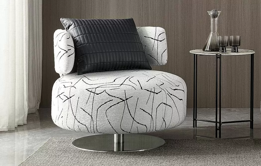 Кресло Sandra, белый/черный принт