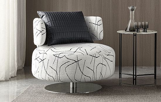 Кресло Sandra, белый/черный принт