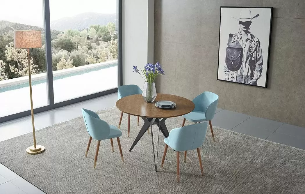 Стул Belle, голубой велюр - фото 3