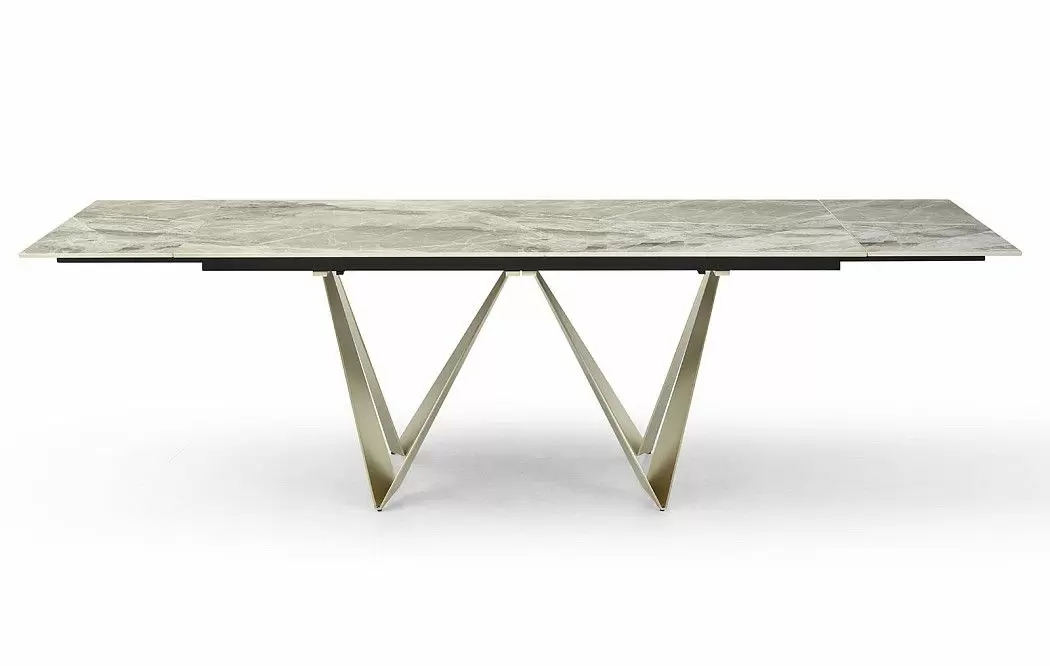 Стол раскладной Wilhelm 180-260, серая керамика/шампань - фото 13