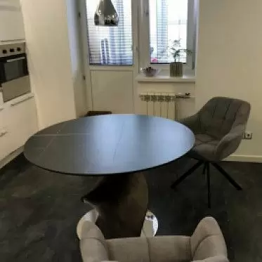 Стол Niagara 120, черная керамика/орех