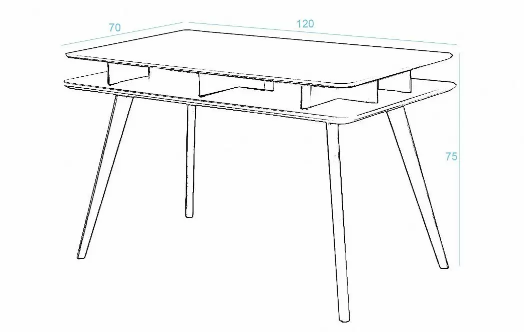 Стол письменный Nordic, белый - фото 3