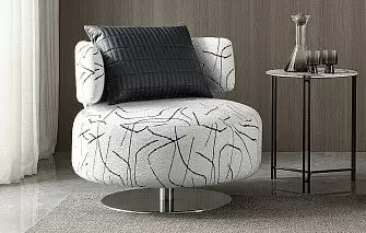 Кресло Sandra, белый/черный принт