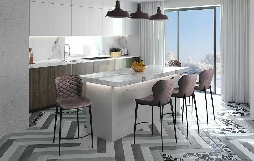 Стул полубарный Peggy (65), матовый коричневый/черный - фото 2