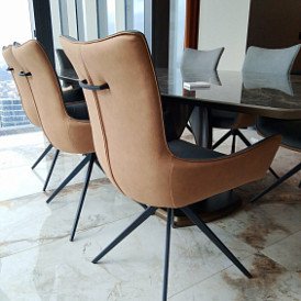 Кресло Jess, графит/коричневый цвет