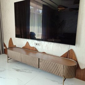 ТВ Тумба Emily, орех/бронза