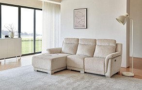 Диван-реклайнер Jonathan угловой (левый), бежевый