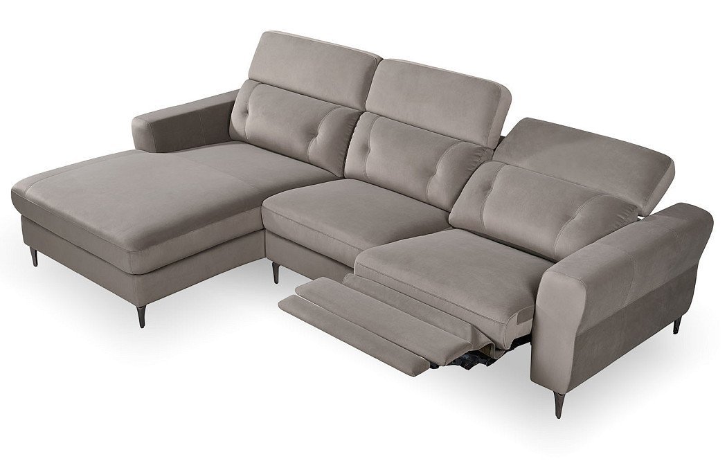 Диван-реклайнер Adeline угловой (левый), серо-коричневый - фото 5