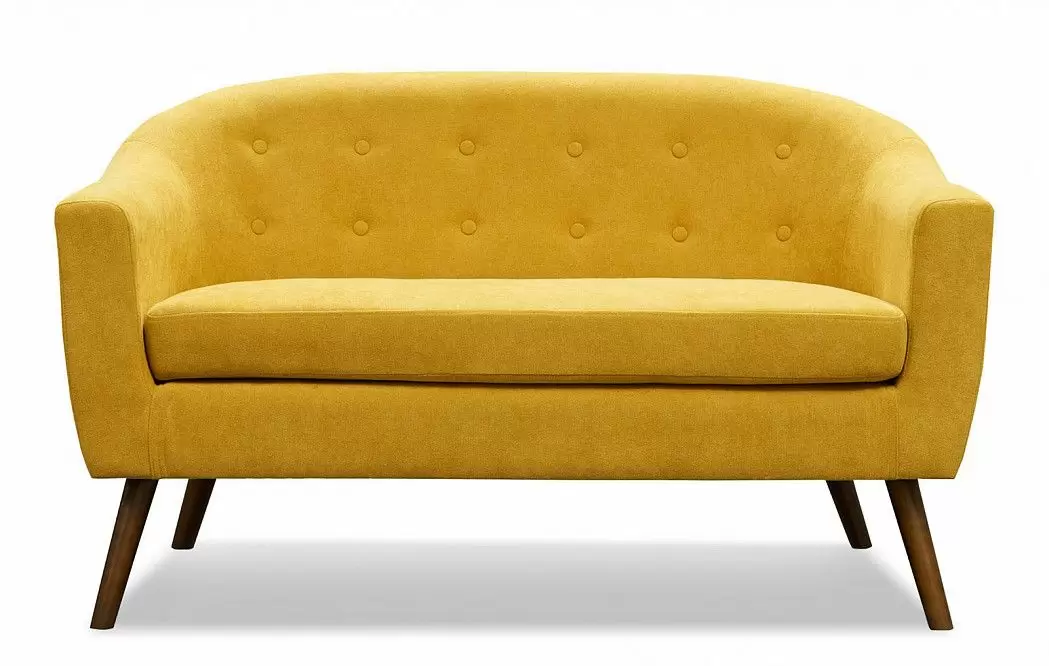 Диван Florence 2-х местный, желтый шафран/орех