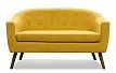 Диван Florence 2-х местный, желтый шафран/орех